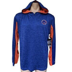 NEW Boise State BSU Broncos Colosseum Blue 1/4 Zip Hoodie Shirt Men's L